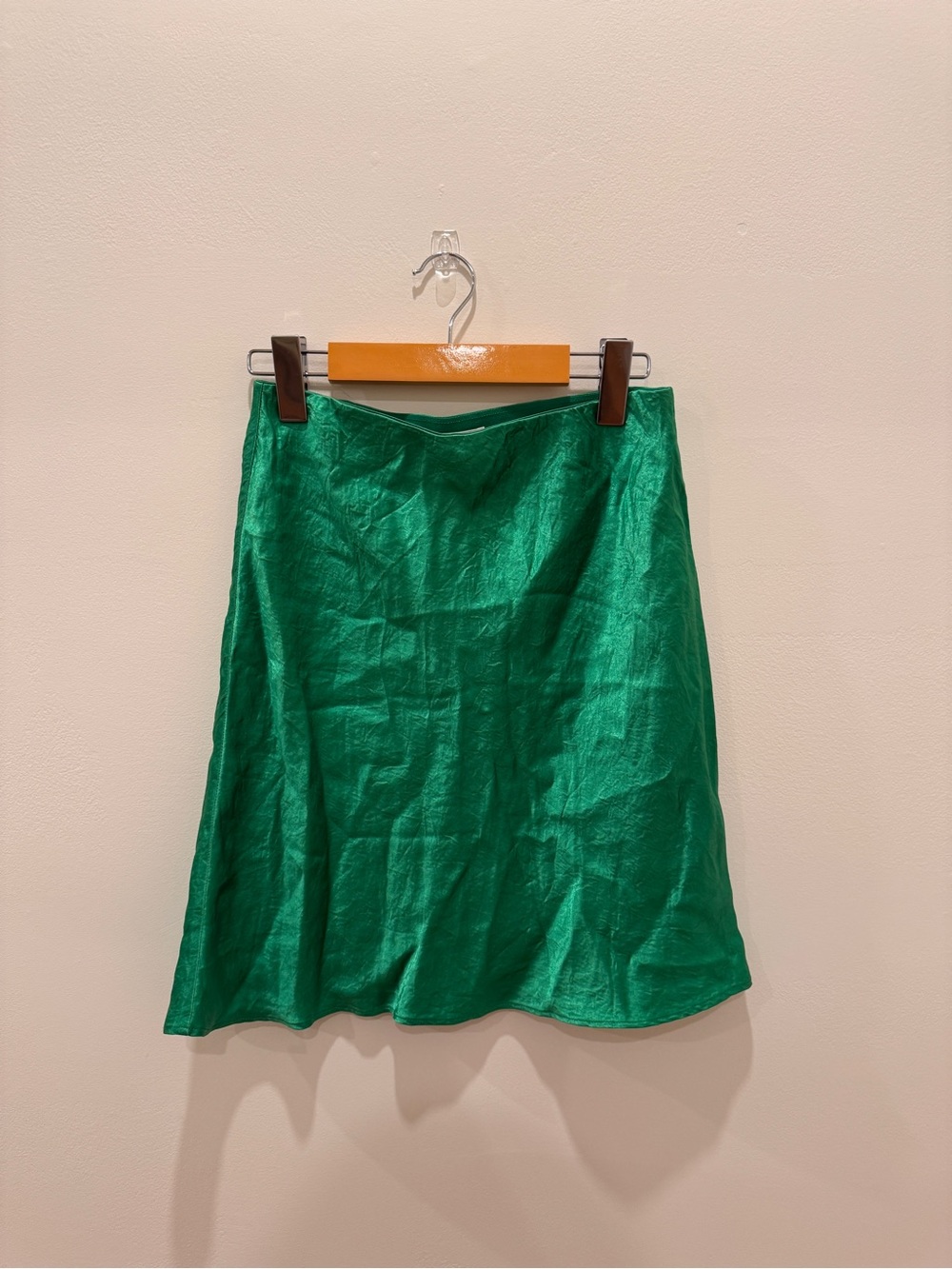 aritzia green silk mini skirt!
